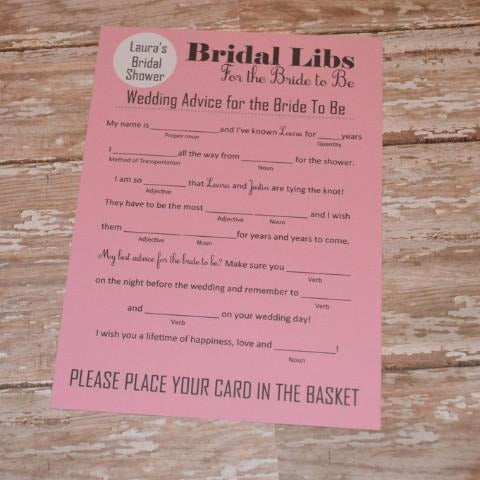 Mad Libs for Bridal Shower