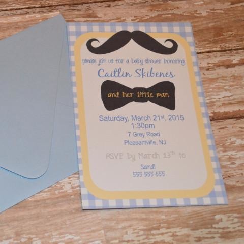 Mustache Baby Shower Invite
