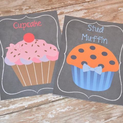 Cupcake & Stud Muffin Signs