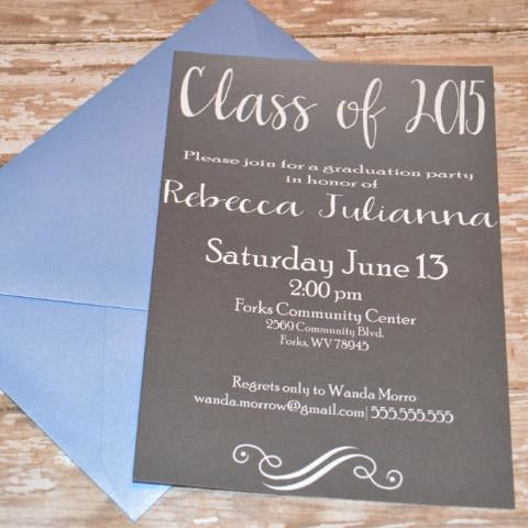 Graduation Black & White Invite